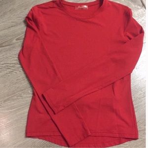 Prada women’s red long sleeve top. Cool zipper detail in the back